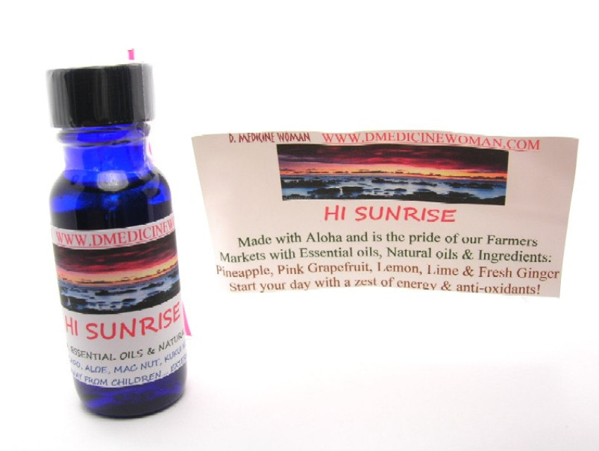 Energizing refreshing Hawaiian Sunrise essential oil blend with